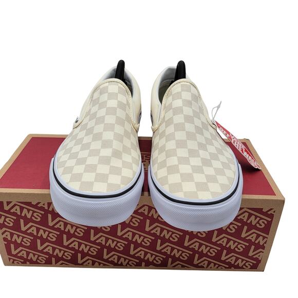 Vans Classic Slip-On Checkerboard White - Men's Size 10.5 NIB - Picture 3 of 8